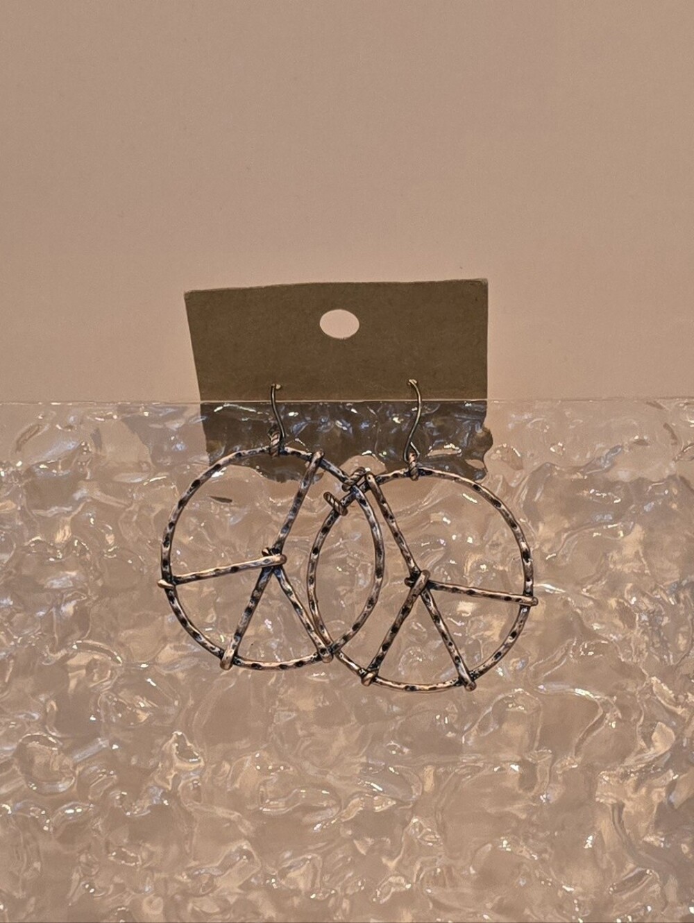 Handcrafted Peace Sign Hoop Earrings